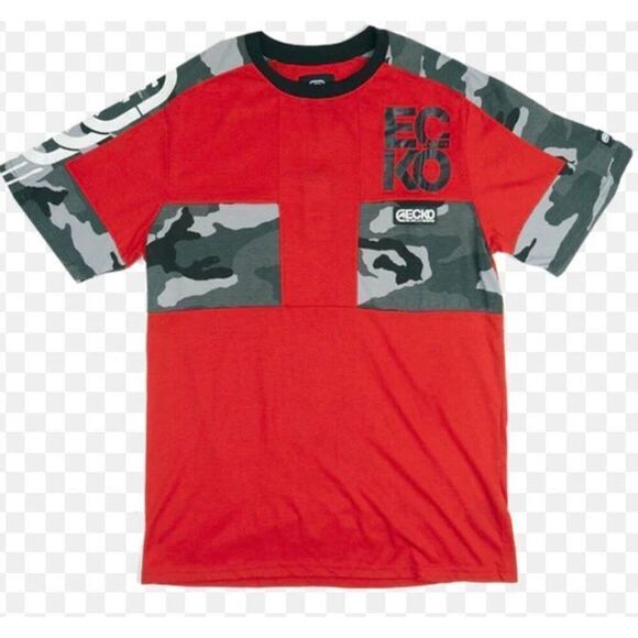 ECKO UNLTD - M Sz XL - NWT Ecko Red Short Sleeve Tee/Black & Gray Camo Detail - Picture 9 of 13